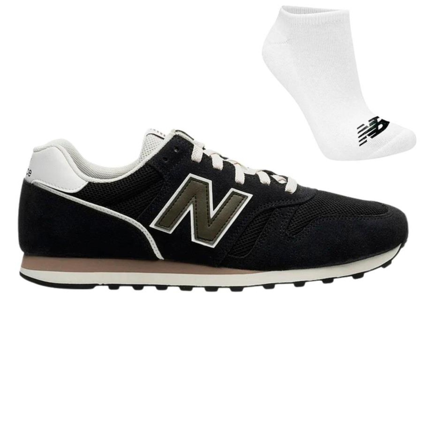 Tênis New Balance 373V2 + Par de Meia - Masculino - Foto 1