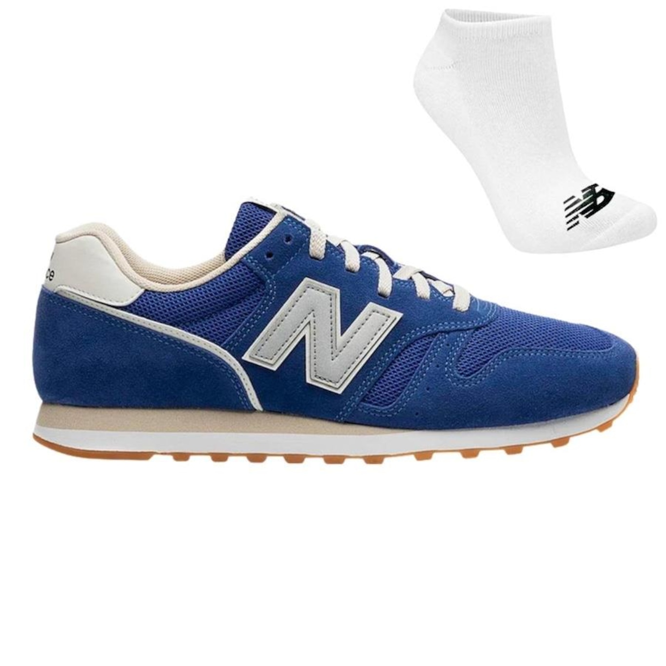 Tênis New Balance 373V2 + Par de Meia - Masculino - Foto 1