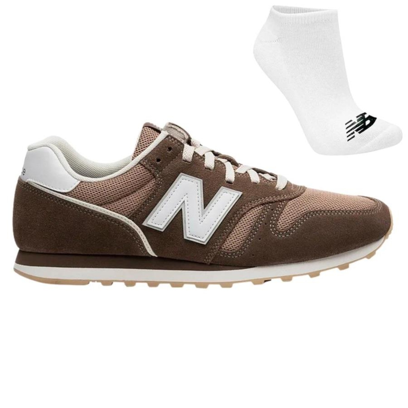 Tênis New Balance 373V2 + Par de Meia - Masculino - Foto 1