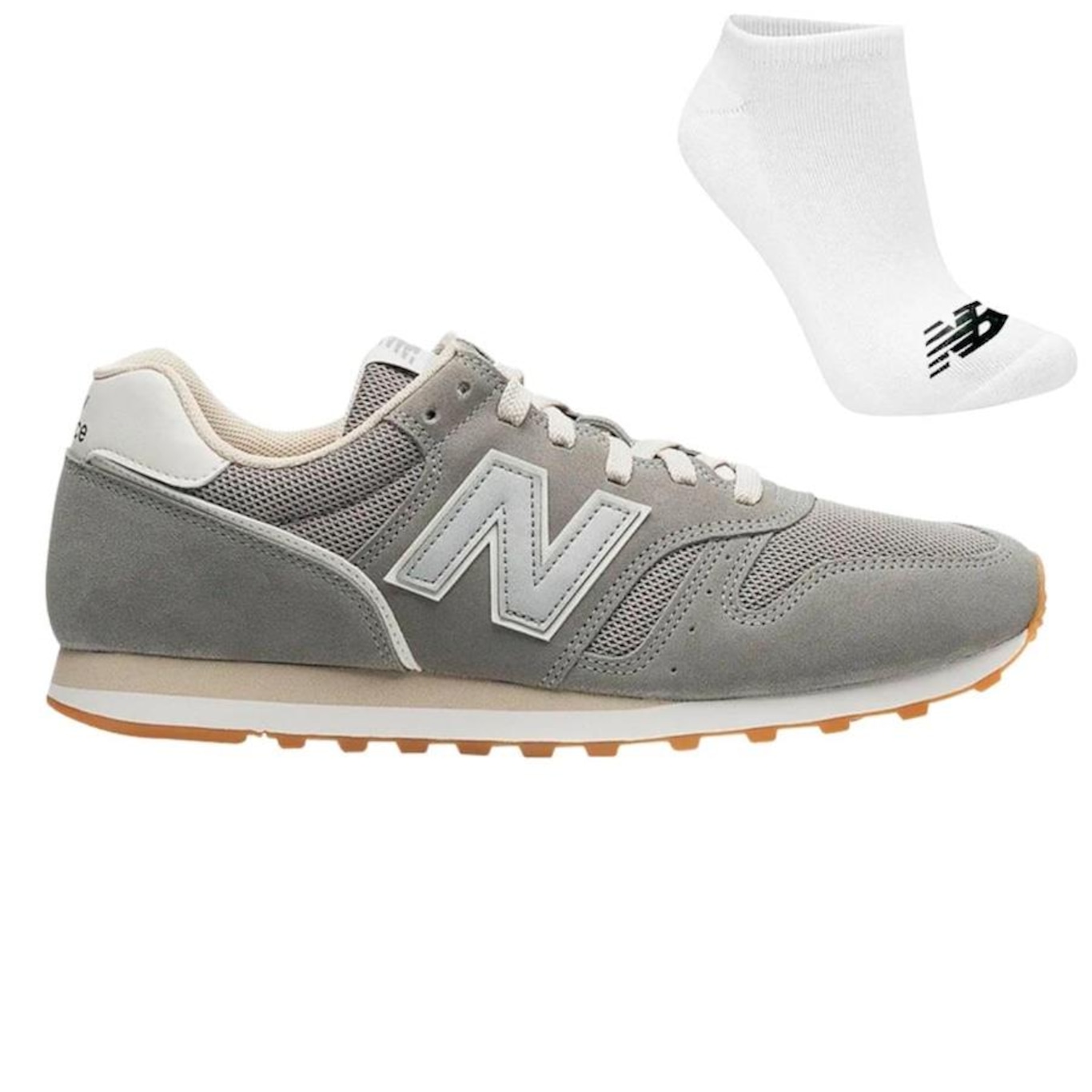 Tênis New Balance 373V2 + Par de Meia - Masculino - Foto 1