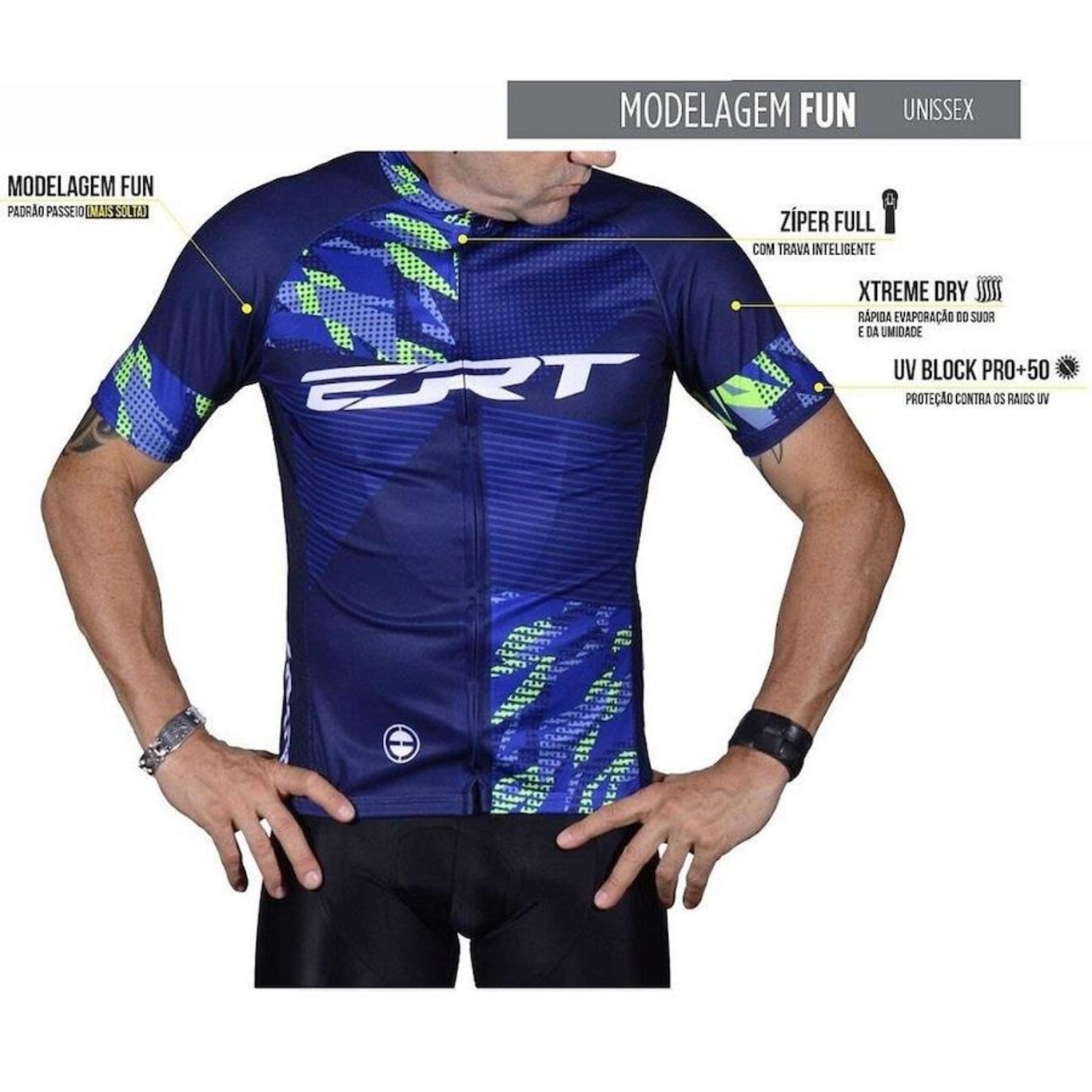 Camisa de Ciclismo ERT Classic MTB com Proteção UV 50+ - Adulto - Foto 4