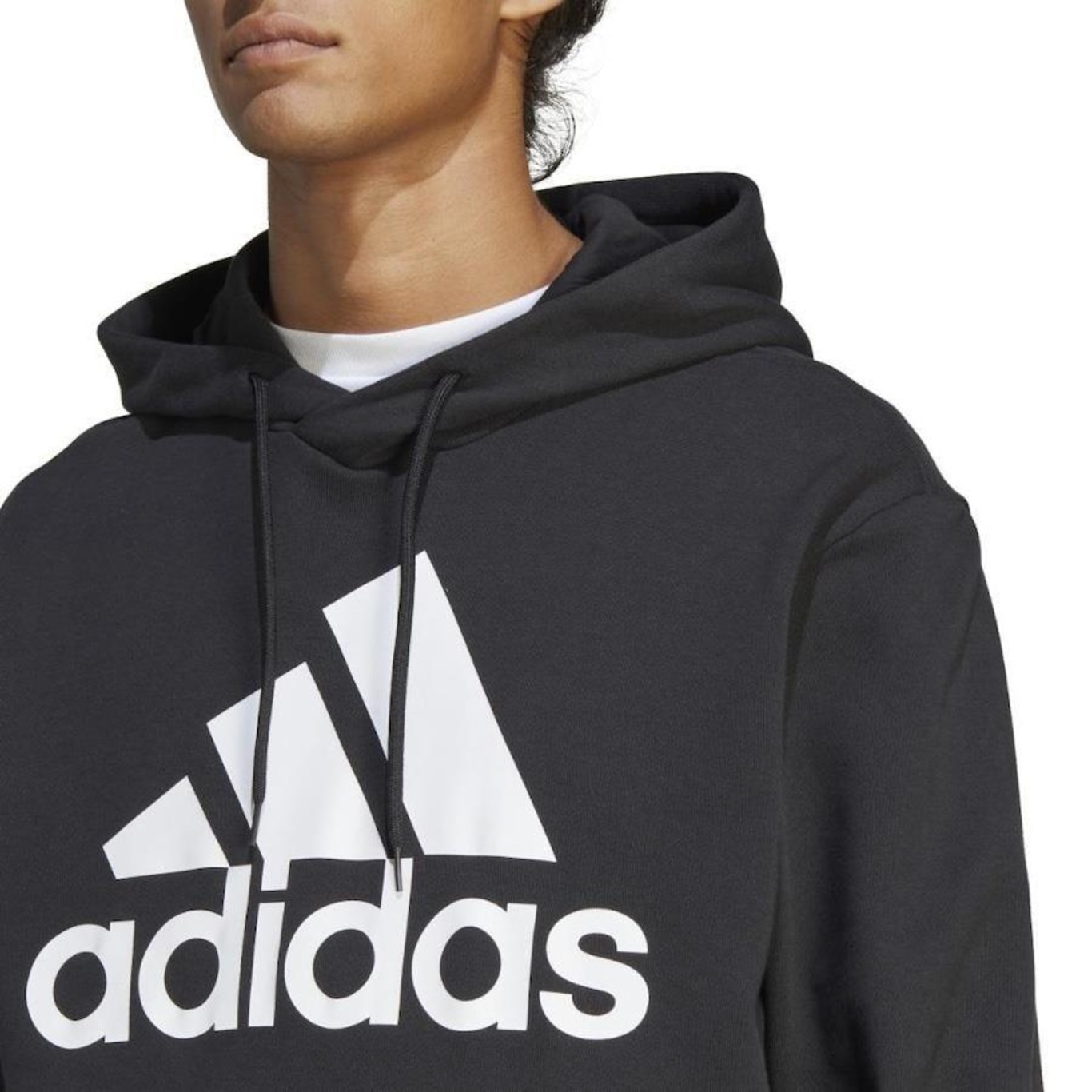 Blusão de Moletom com Capuz adidas Essentials Big Logo - Masculino - Foto 4