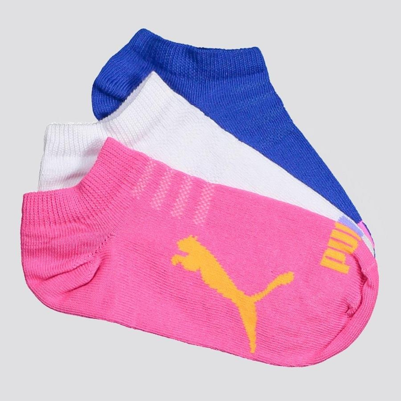 Kit de Meia Puma Sapatilha - 3 Pares - Infantil - Foto 1