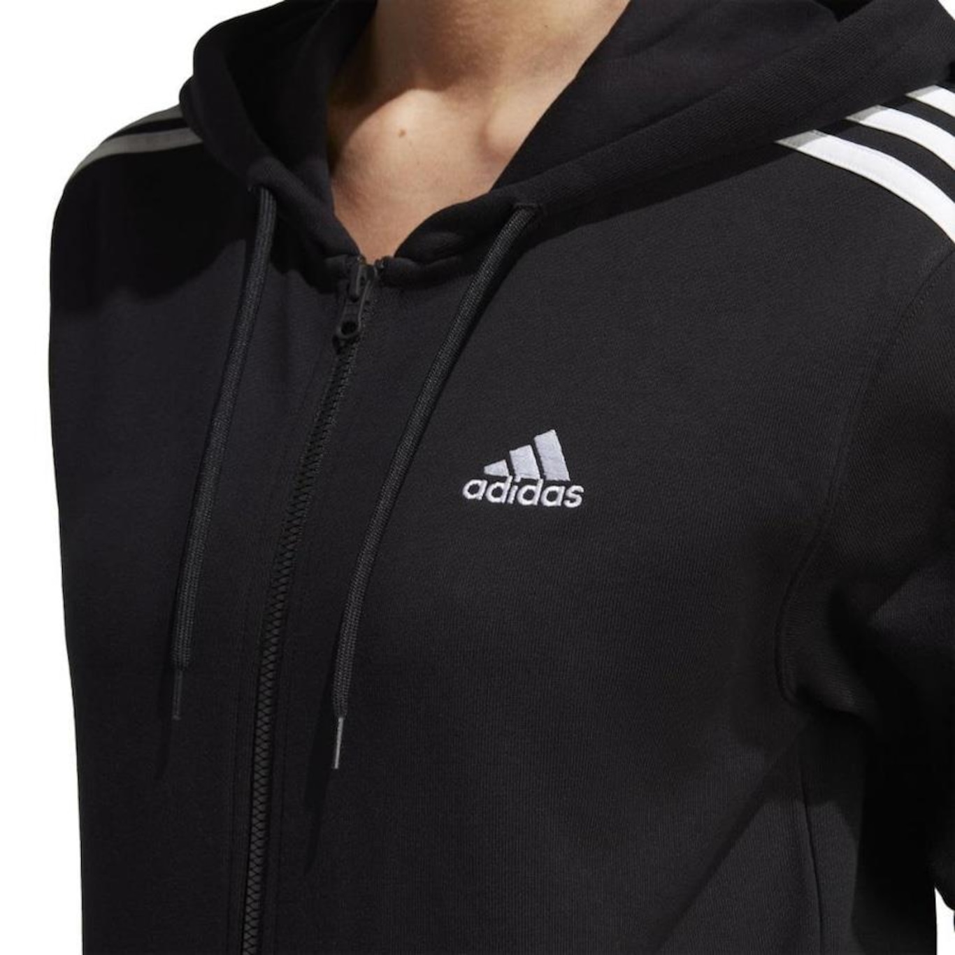 Jaqueta com Capuz adidas Essentials 3-Stripes - Feminina - Foto 4