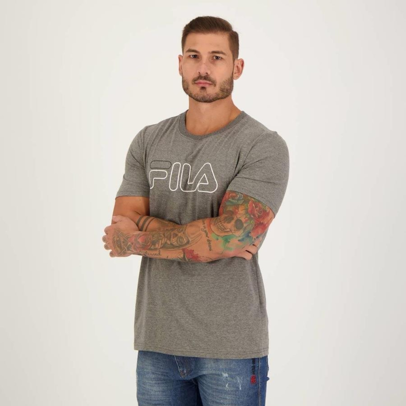 Camiseta Fila Letter Outline - Masculina - Foto 2