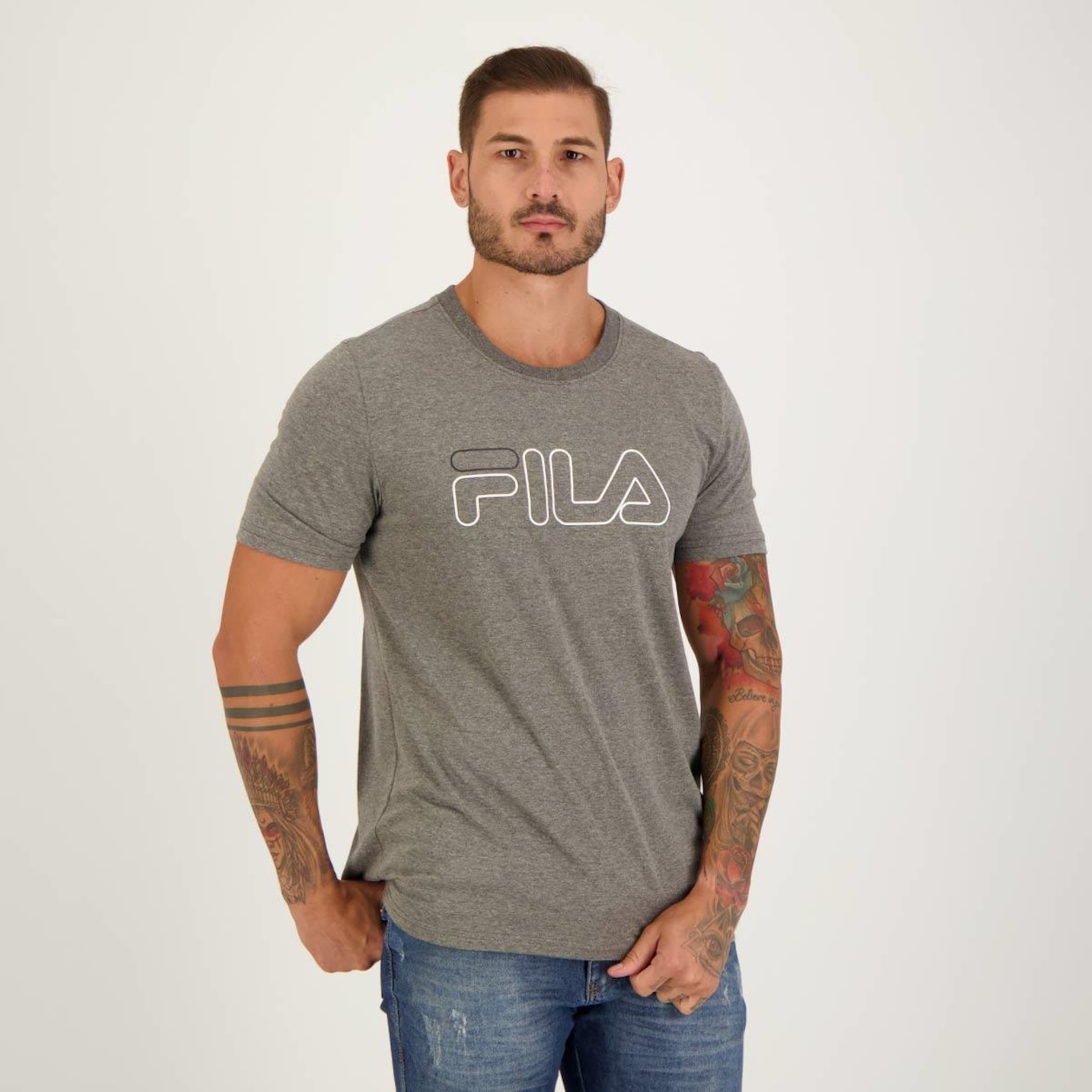 Camiseta Fila Letter Outline - Masculina - Foto 5