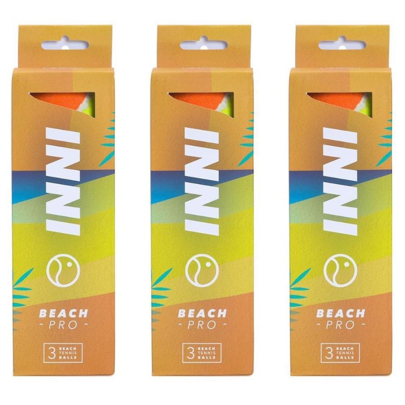 Kit Bolas de Beach Tennis Inni Beach Pro com 3 Tubos - Foto 1