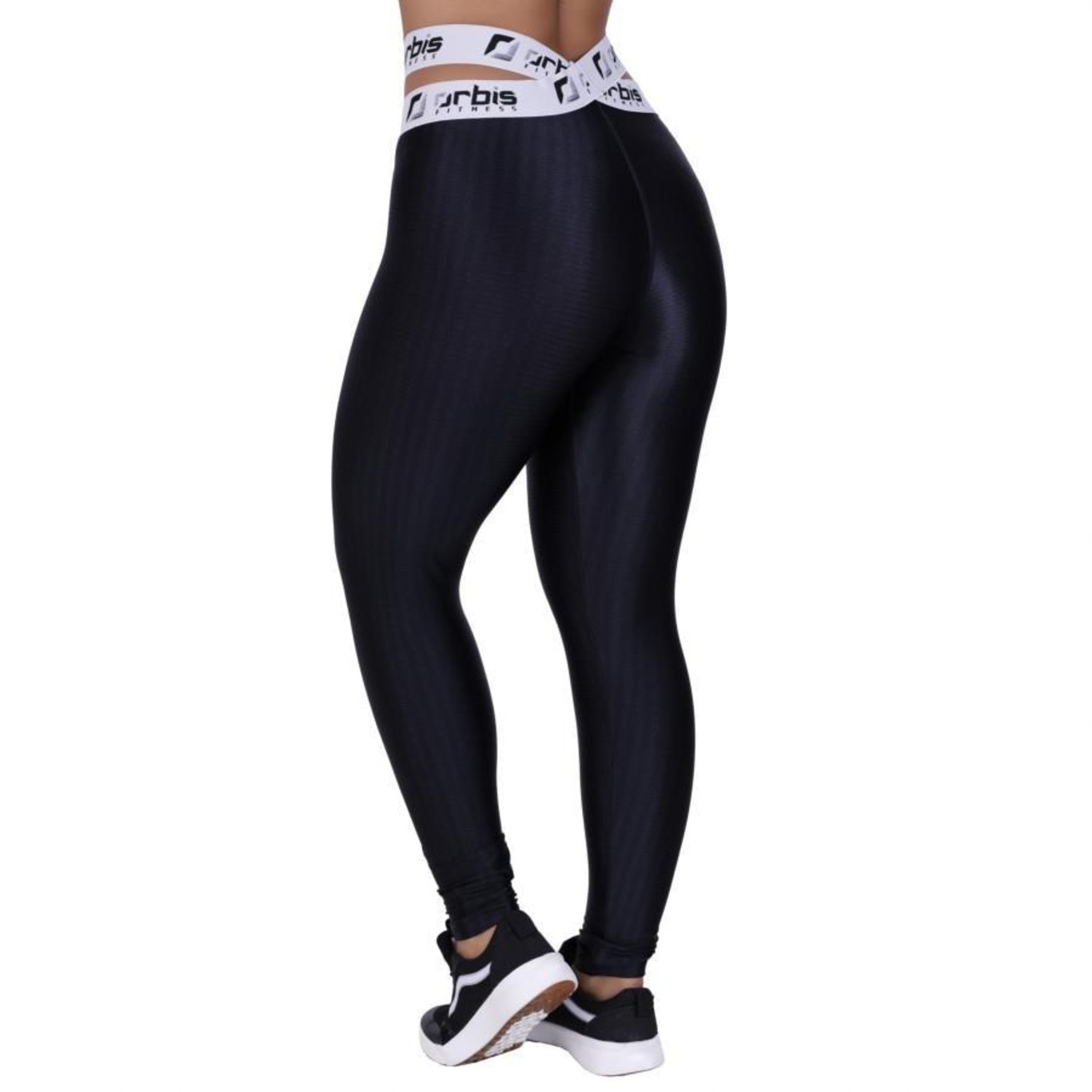 Calça Legging Orbis Fitness Cós Elástico Transpasse Cirrê 3D Alta - Feminina - Foto 3