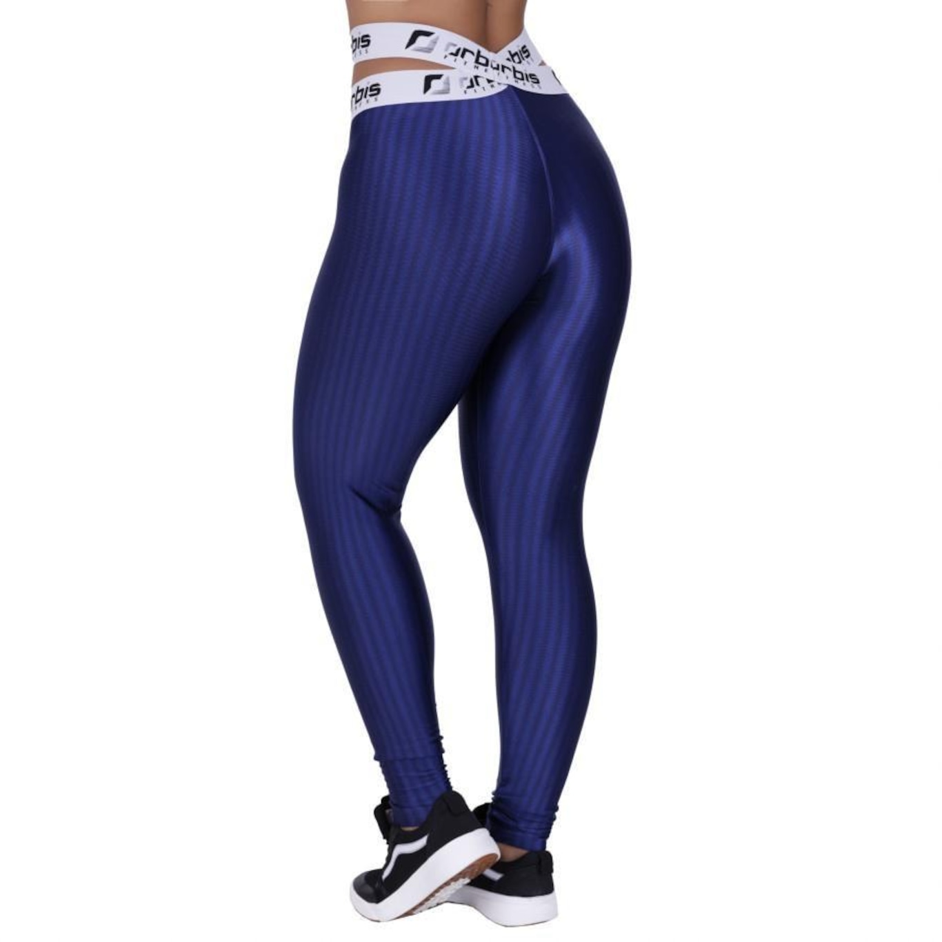 Calça Legging Orbis Fitness Cós Elástico Transpasse Cirrê 3D Alta - Feminina - Foto 3