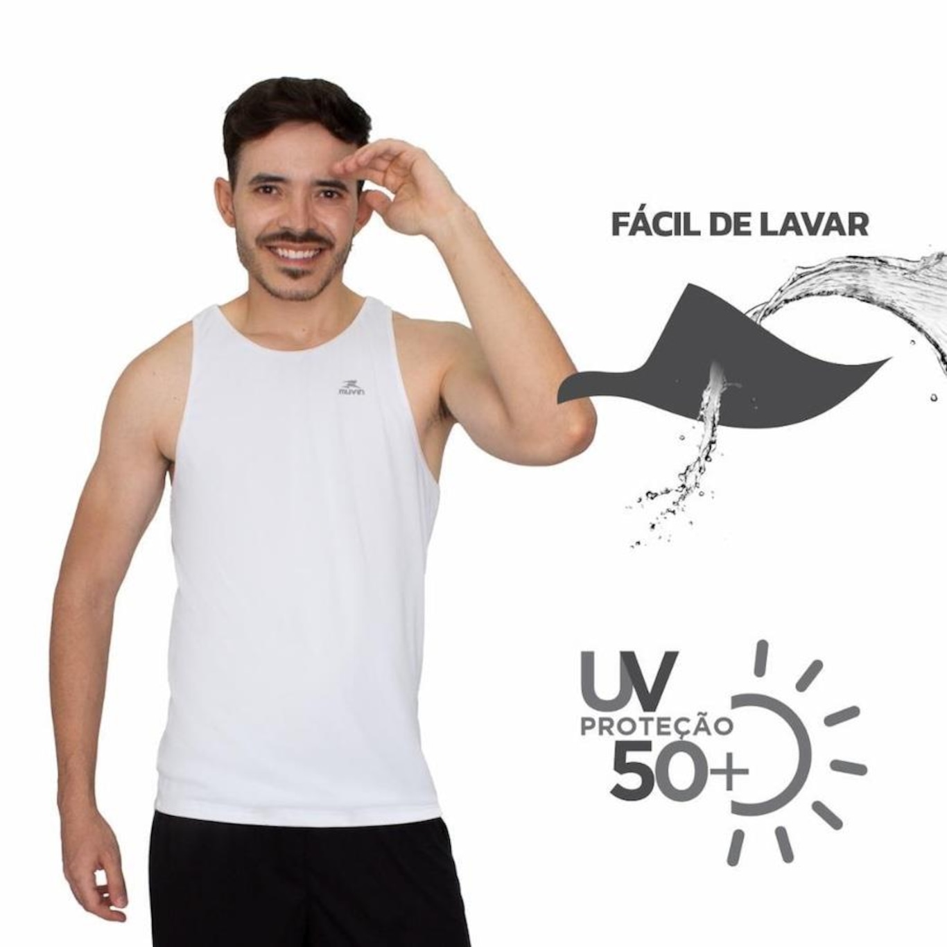 Camiseta Regata Muvin Dry Basic Tk - Masculina - Foto 4