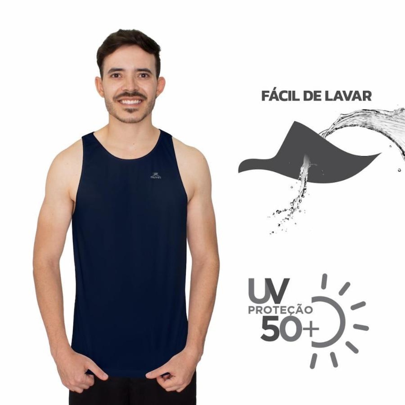 Camiseta Regata Muvin Dry Basic Tk - Masculina - Foto 4