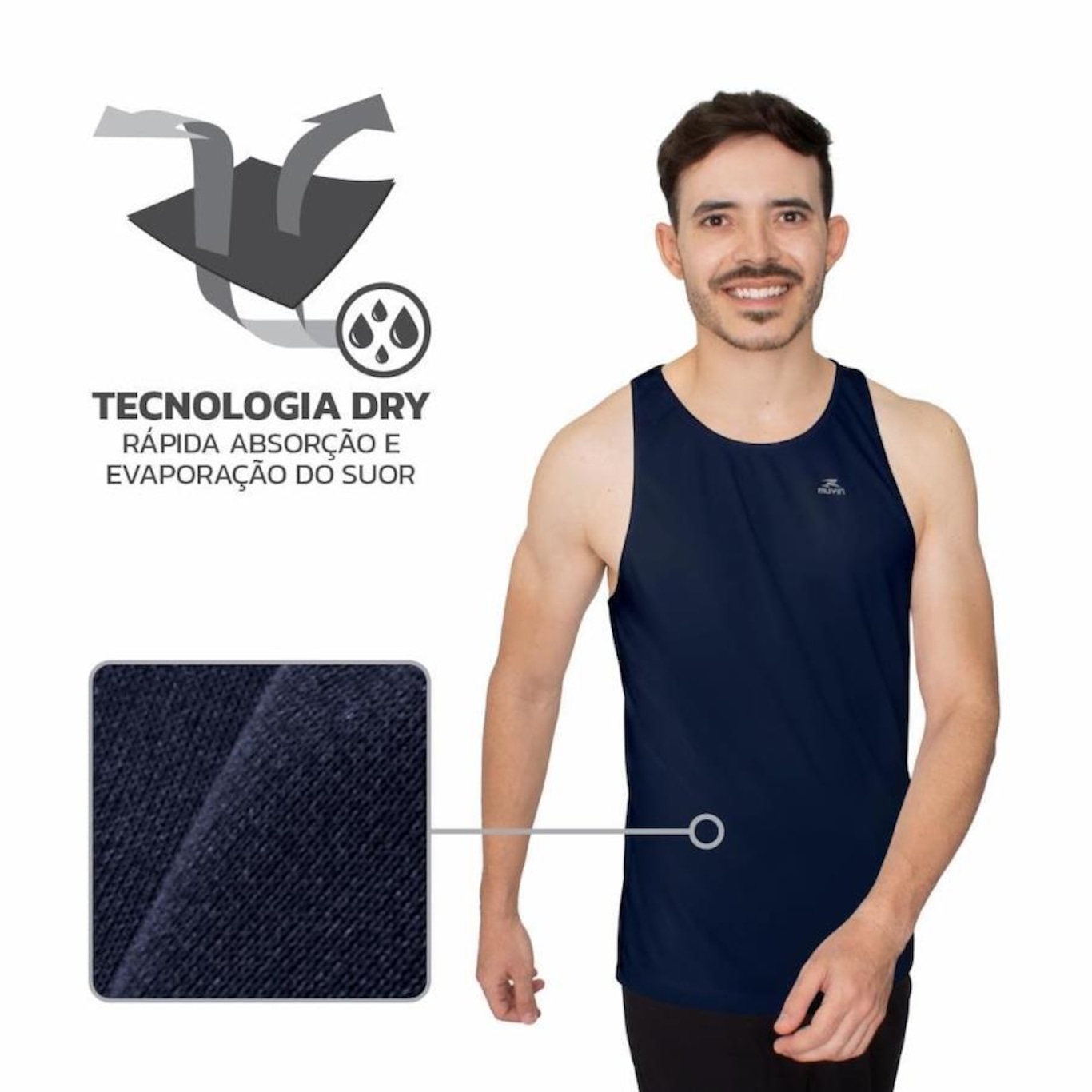 Camiseta Regata Muvin Dry Basic Tk - Masculina - Foto 5