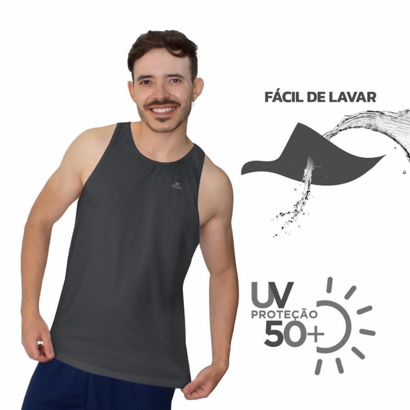 Camiseta Regata Muvin Dry Basic Tk - Masculina - Foto 4