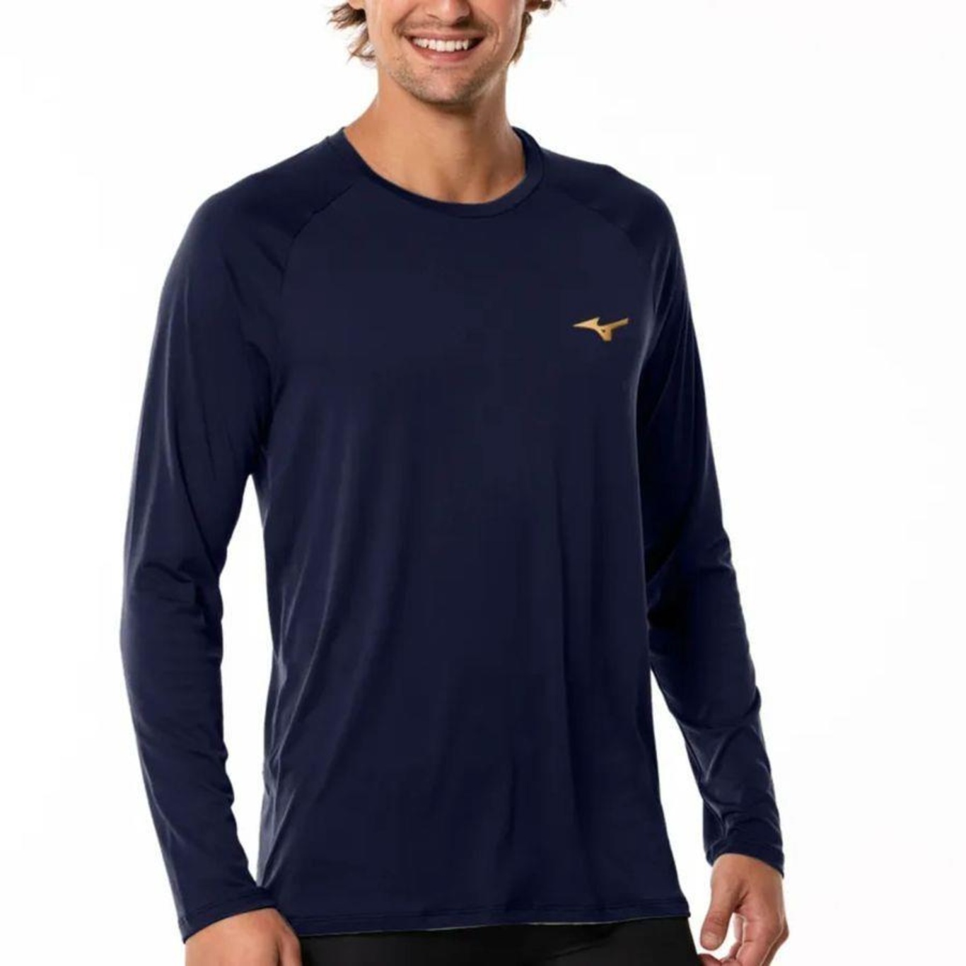 Camiseta Mizuno Manga Longa Pro Uv - Masculina - Foto 1