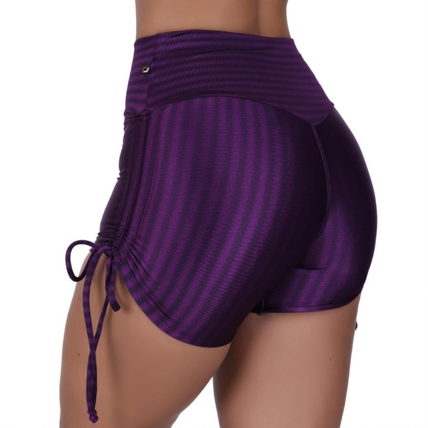 Shorts Orbis Fitness Poliamida Cirrê 3D Amarrar Lateral - Feminino - Foto 6