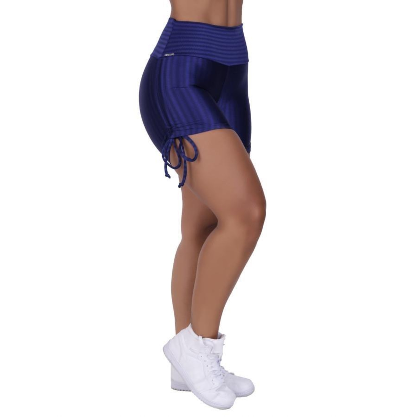 Shorts Orbis Fitness Poliamida Cirrê 3D Amarrar Lateral - Feminino - Foto 2