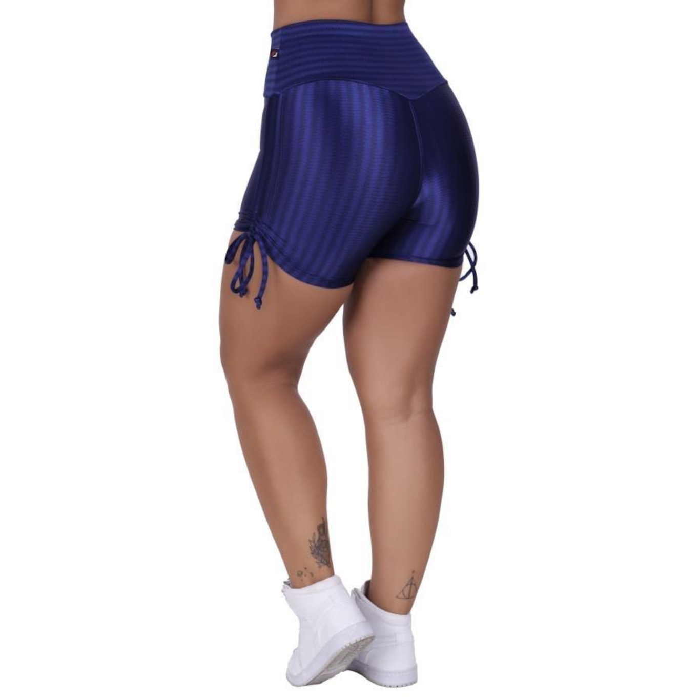 Shorts Orbis Fitness Poliamida Cirrê 3D Amarrar Lateral - Feminino - Foto 4