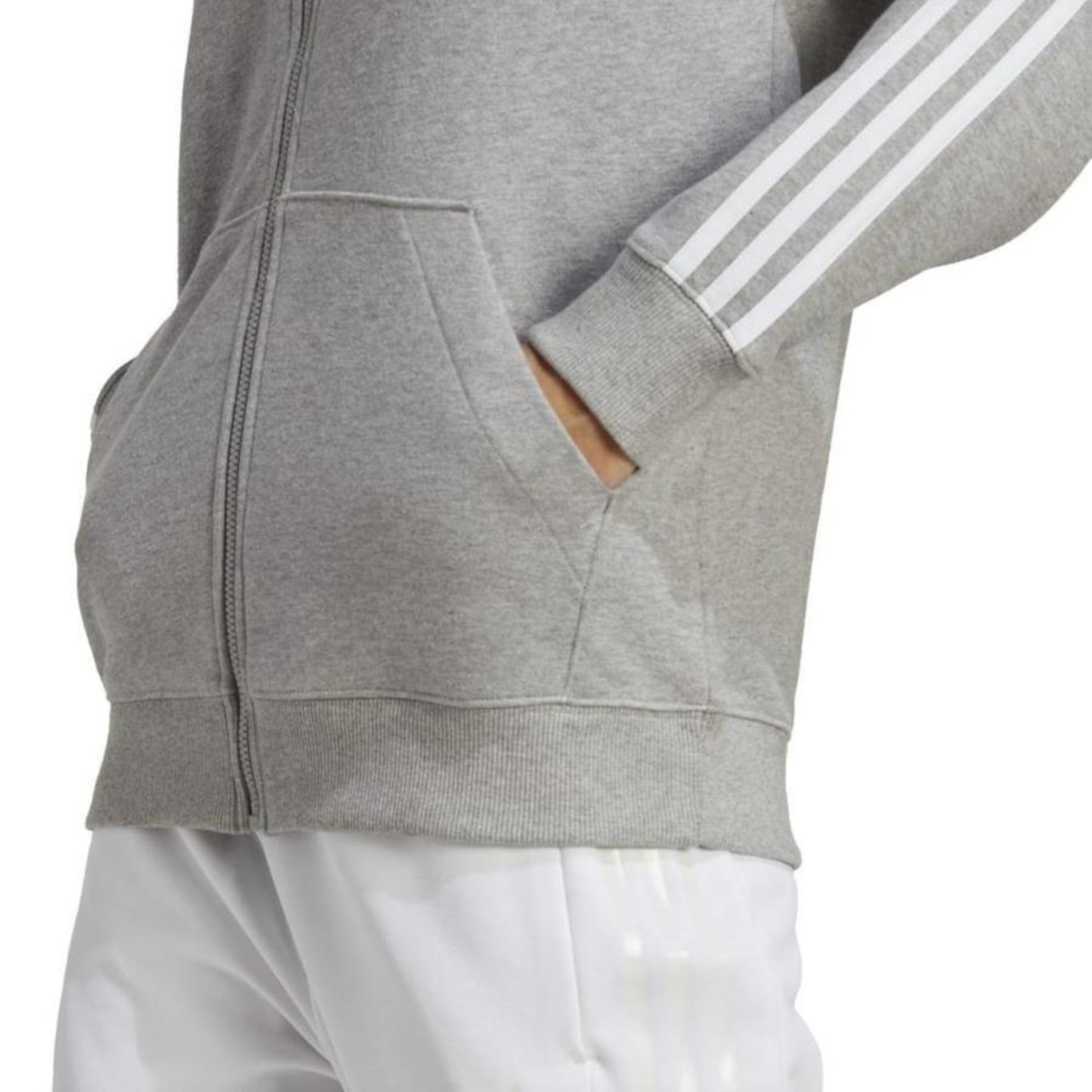 Jaqueta de Moletom com Capuz adidas Essentials 3-Stripes - Feminina - Foto 6