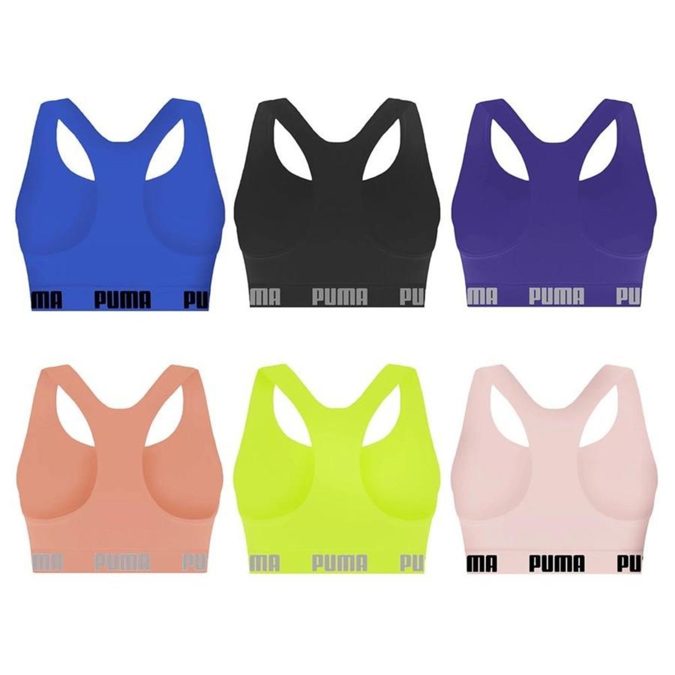 Kit Top Fitness Puma Nadador sem Costura - 6 unidades - Feminino - Foto 2