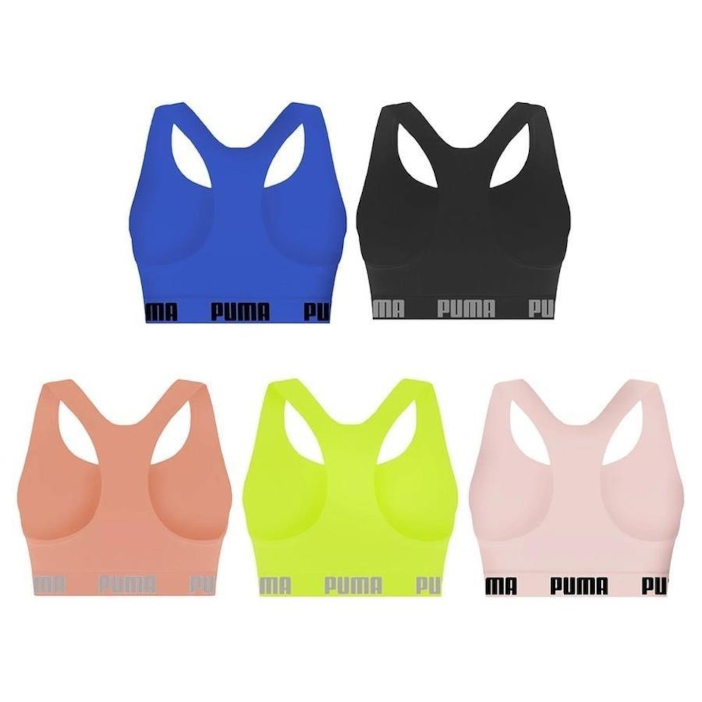 Kit Top Fitness Puma Nadador Sem Costura - Feminino - 5 Unidades - Foto 2