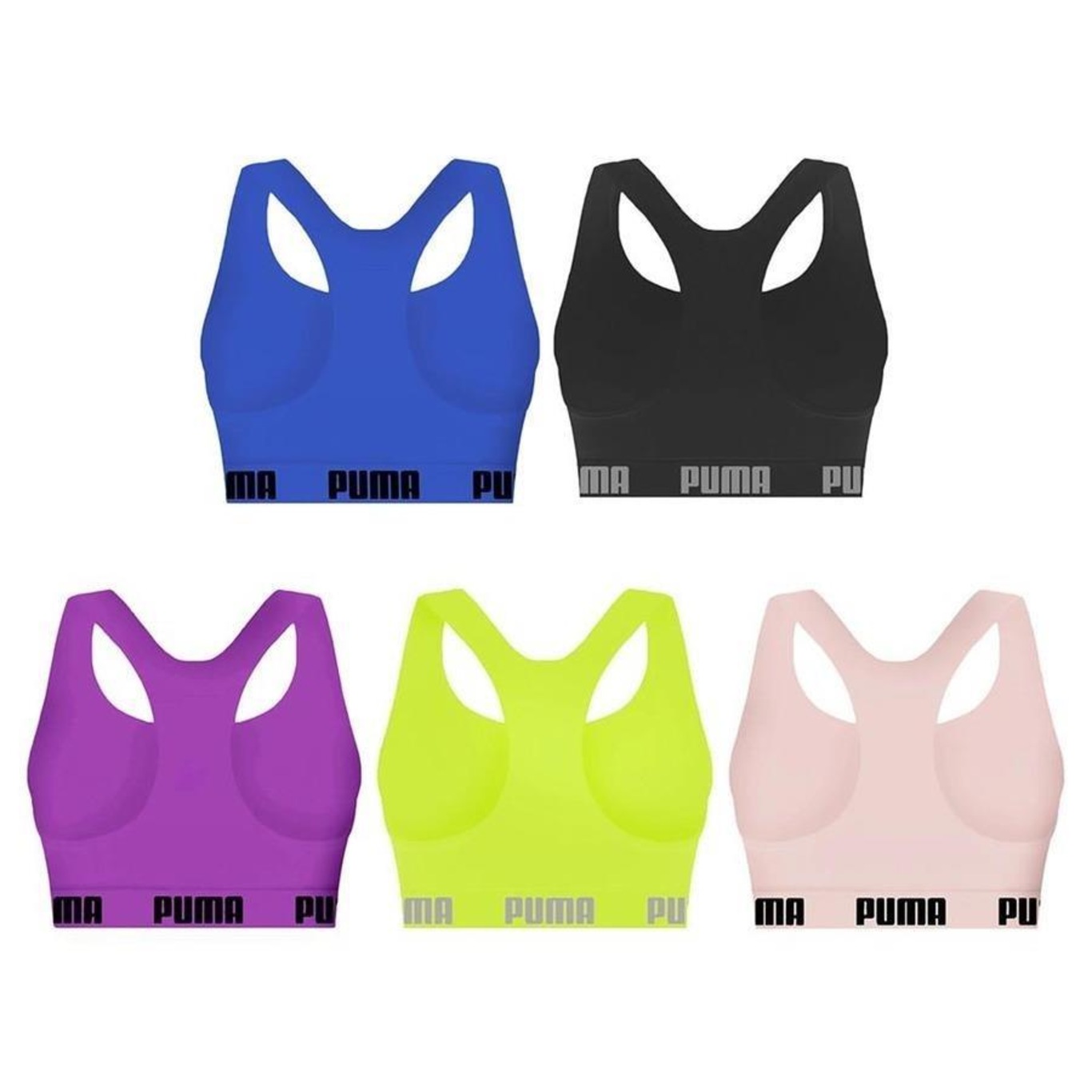 Kit Top Fitness Puma Nadador Sem Costura - Feminino - 5 Unidades - Foto 2