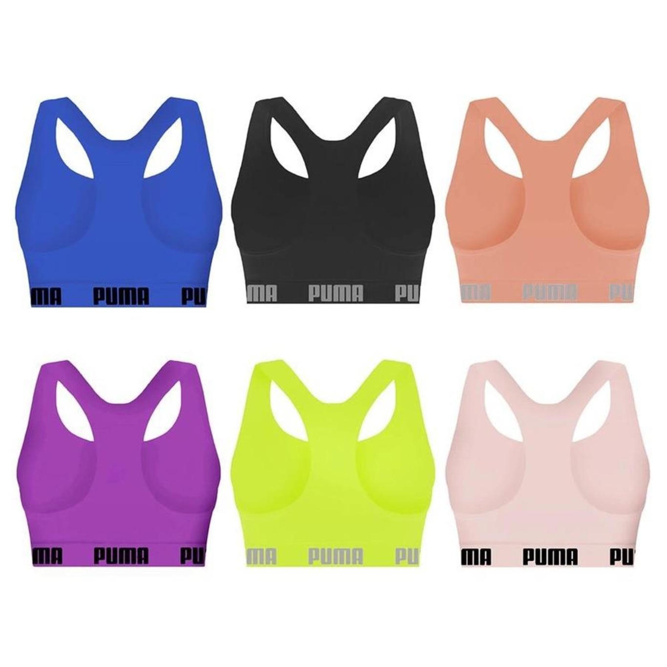 Kit Top Fitness Puma Nadador sem Costura - 6 unidades - Feminino - Foto 2