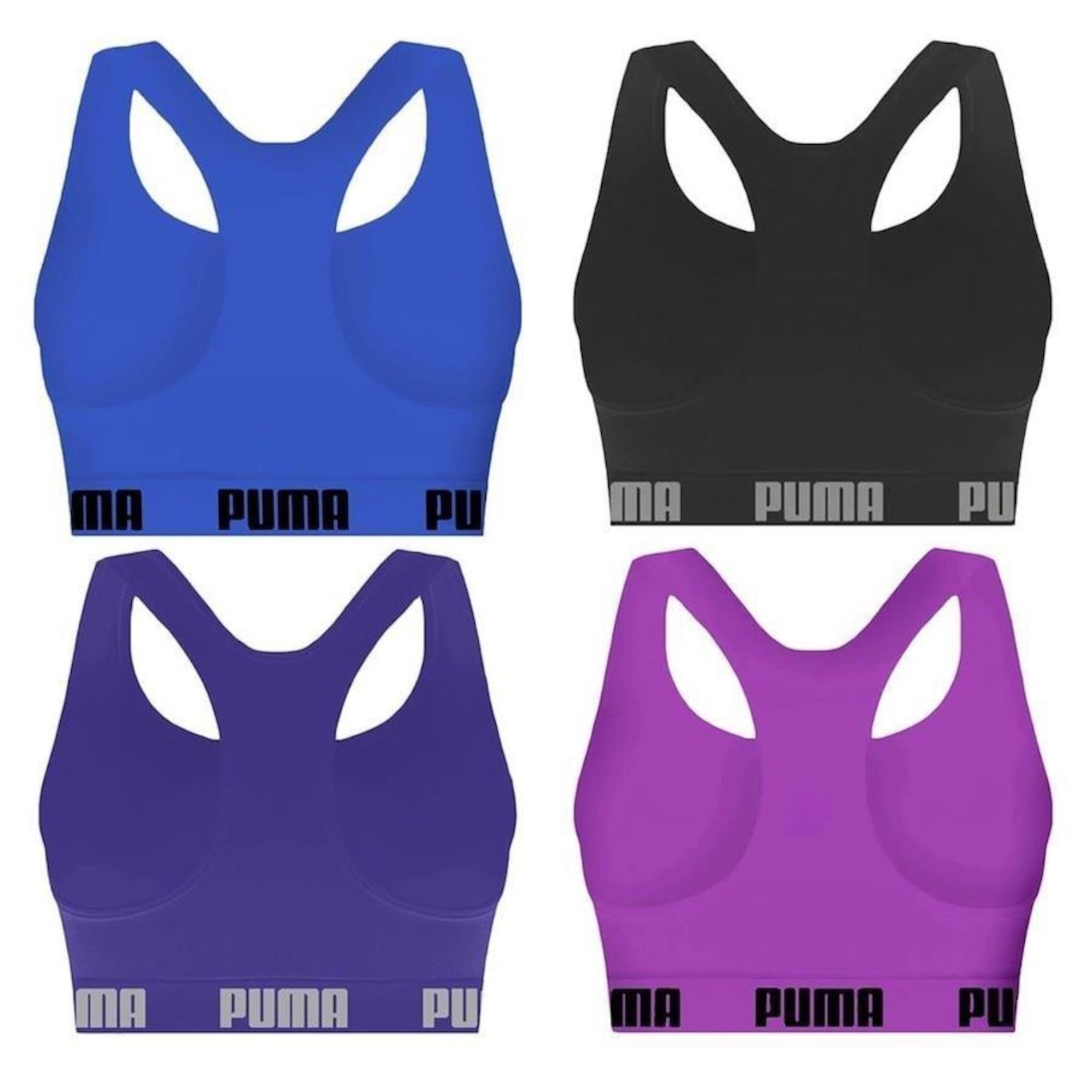 Kit Top Fitness Puma Nadador sem Costura - Feminino - 4 unidades - Foto 2