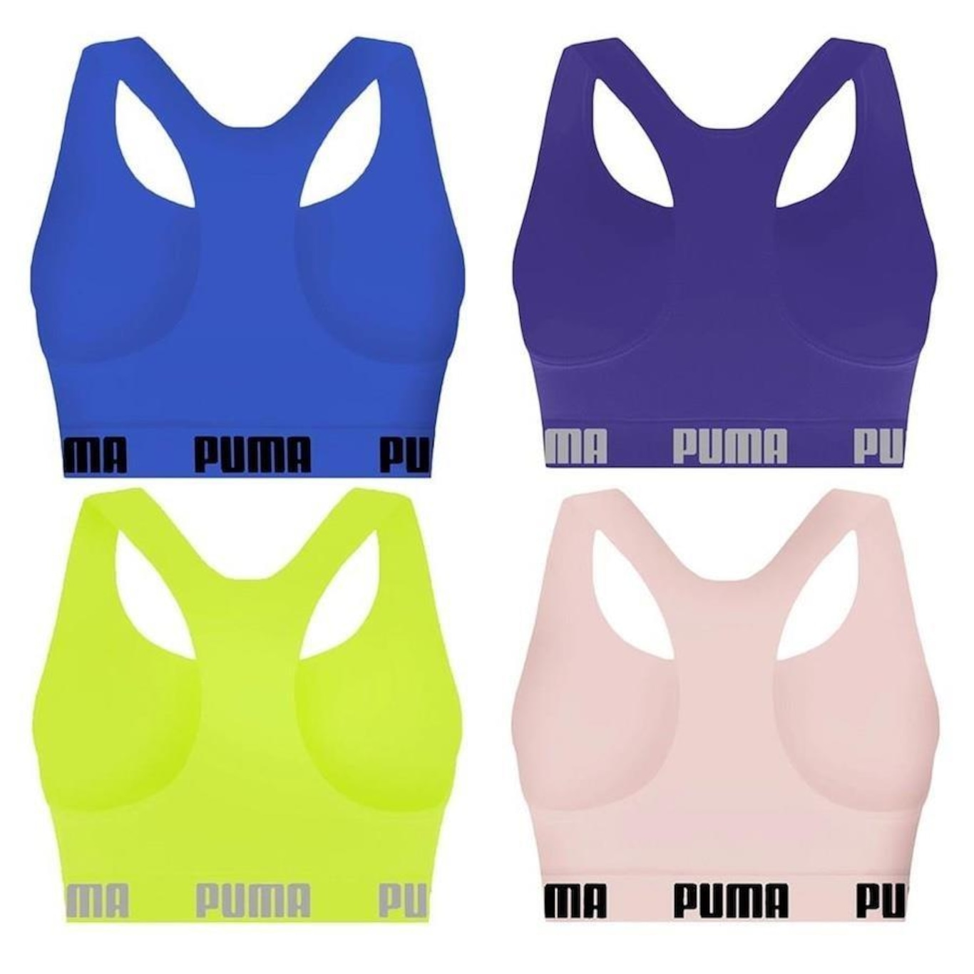 Kit Top Fitness Puma Nadador sem Costura - Feminino - 4 unidades - Foto 2