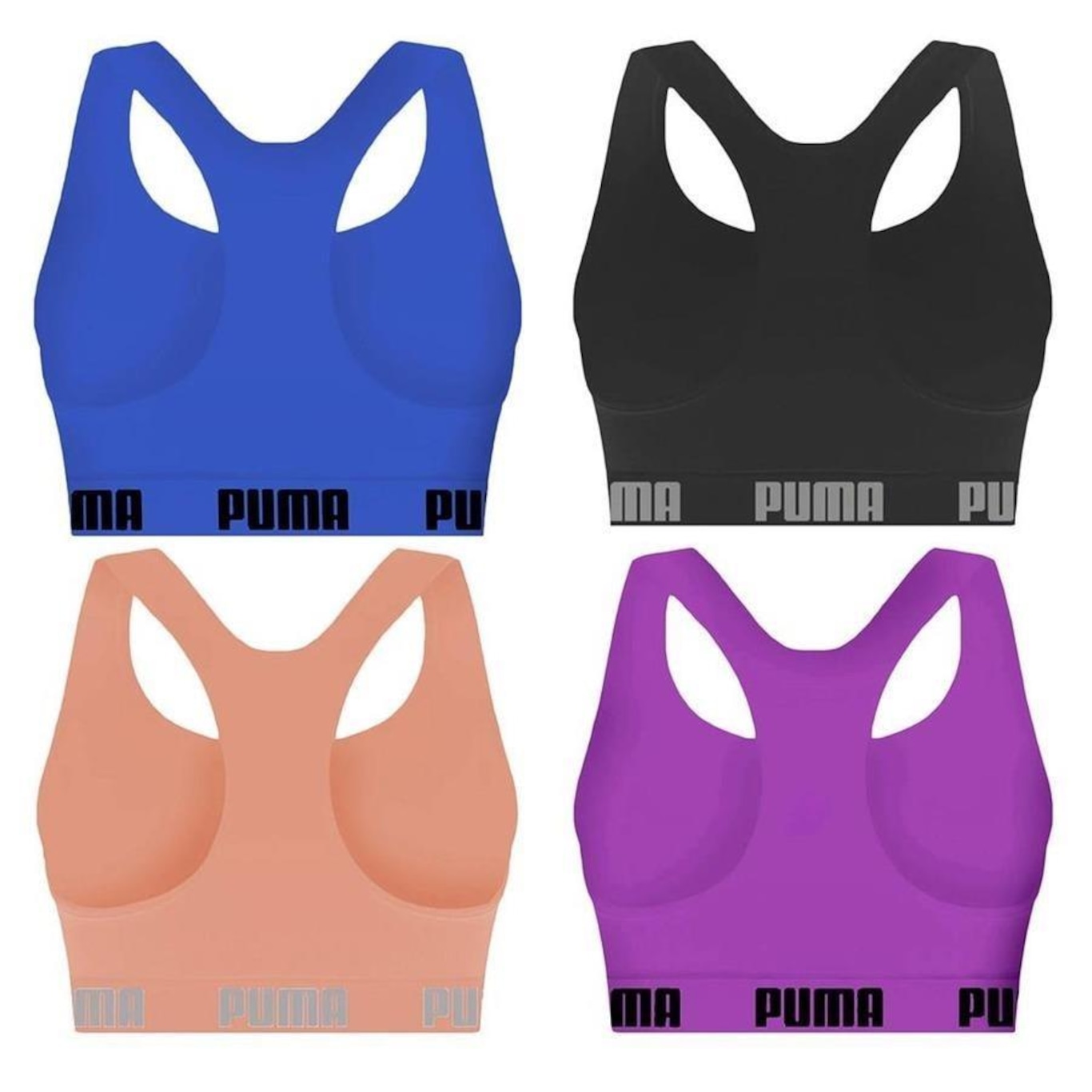 Kit Top Fitness Puma Nadador sem Costura - Feminino - 4 unidades - Foto 2