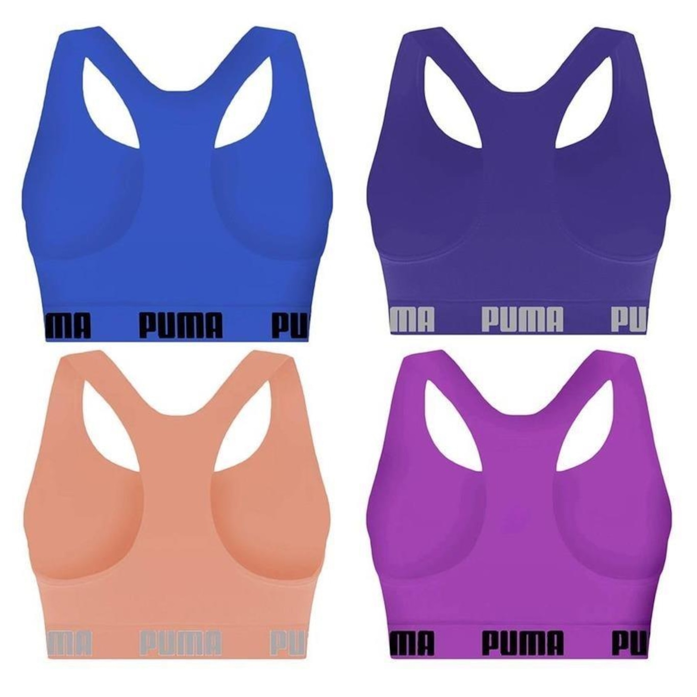 Kit Top Fitness Puma Nadador sem Costura - Feminino - 4 unidades - Foto 2