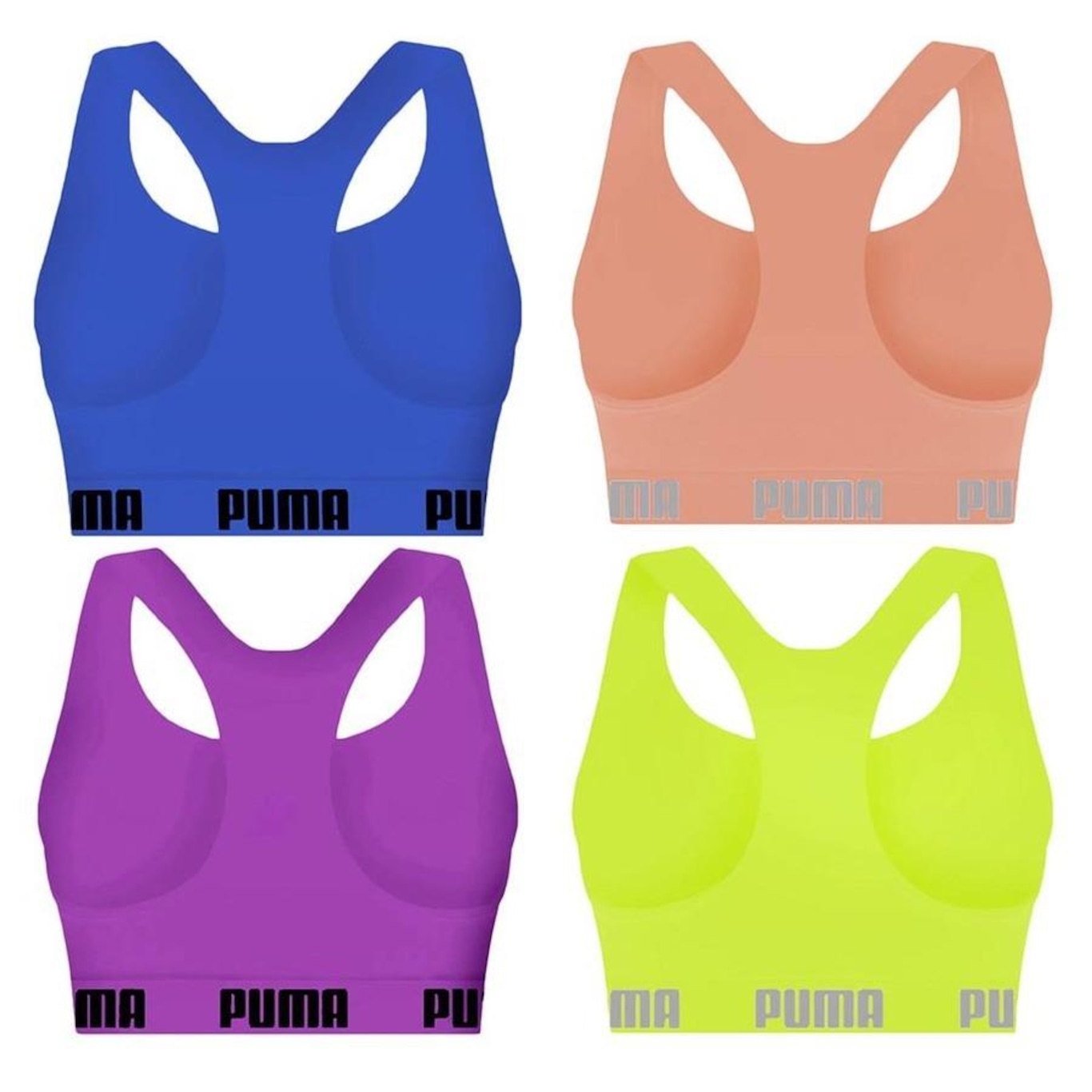 Kit Top Fitness Puma Nadador sem Costura - Feminino - 4 unidades - Foto 2