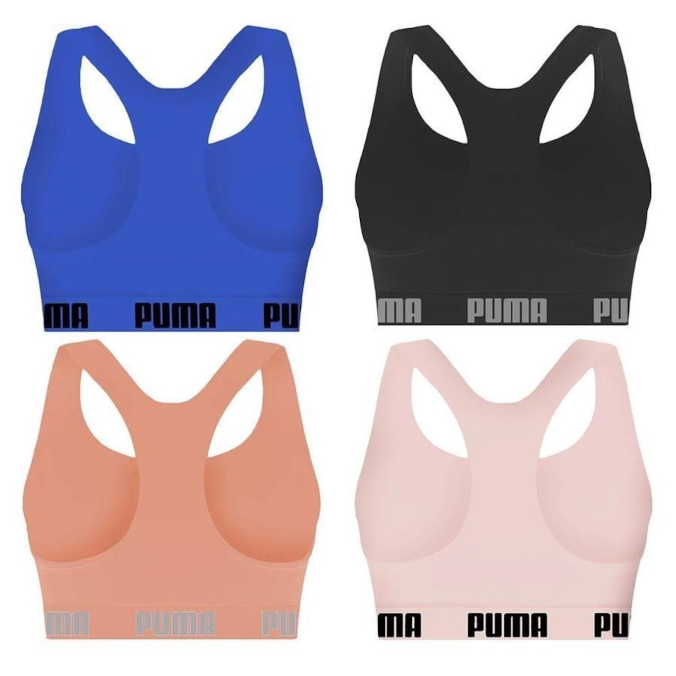 Kit Top Fitness Puma Nadador sem Costura - Feminino - 4 unidades - Foto 2