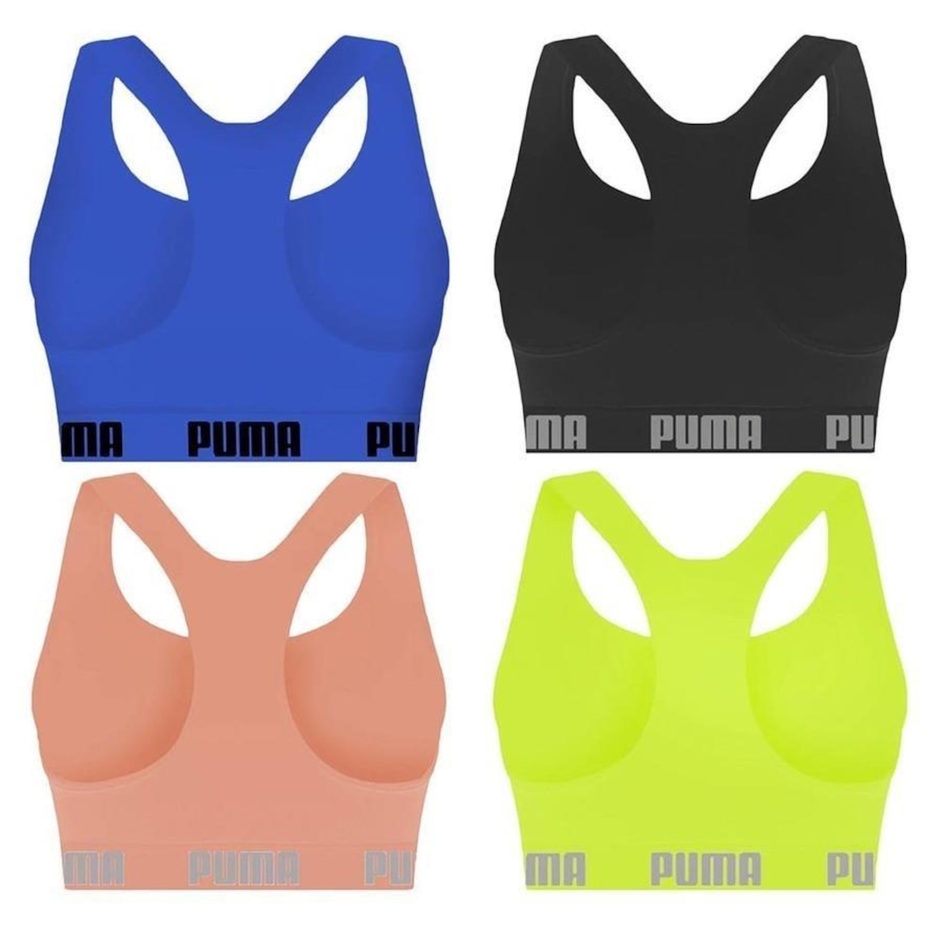 Kit Top Fitness Puma Nadador sem Costura - Feminino - 4 unidades - Foto 2