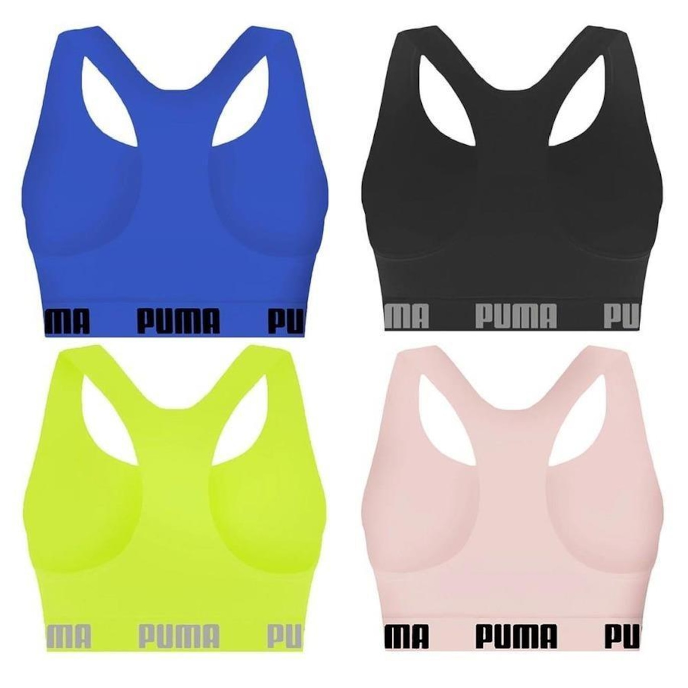 Kit Top Fitness Puma Nadador sem Costura - Feminino - 4 unidades - Foto 2