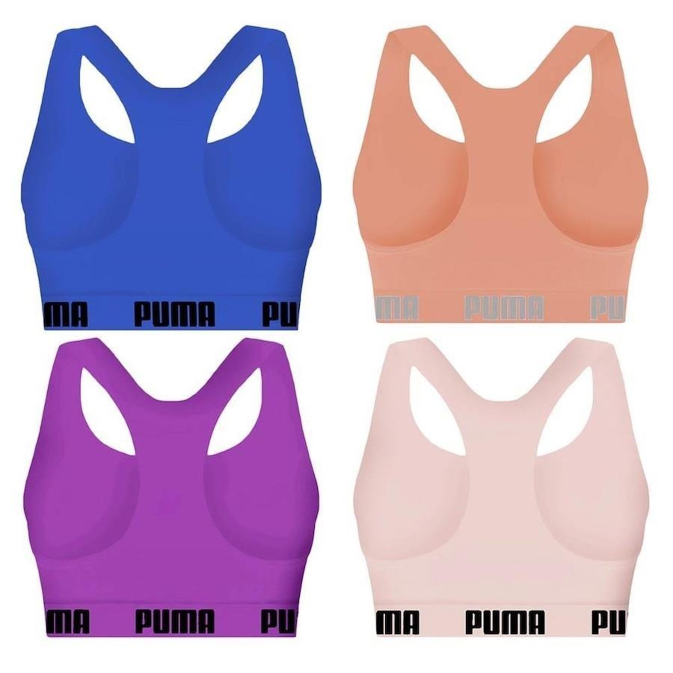 Kit Top Fitness Puma Nadador sem Costura - Feminino - 4 unidades - Foto 2