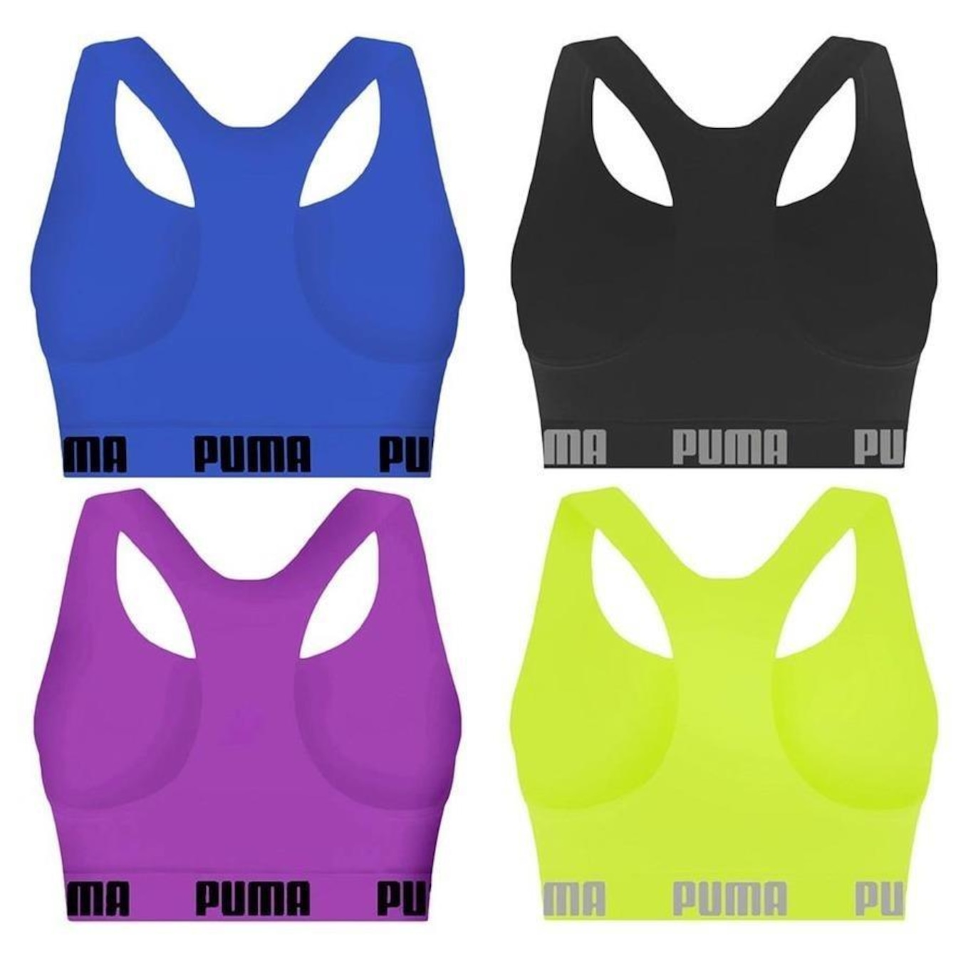 Kit Top Fitness Puma Nadador sem Costura - Feminino - 4 unidades - Foto 2