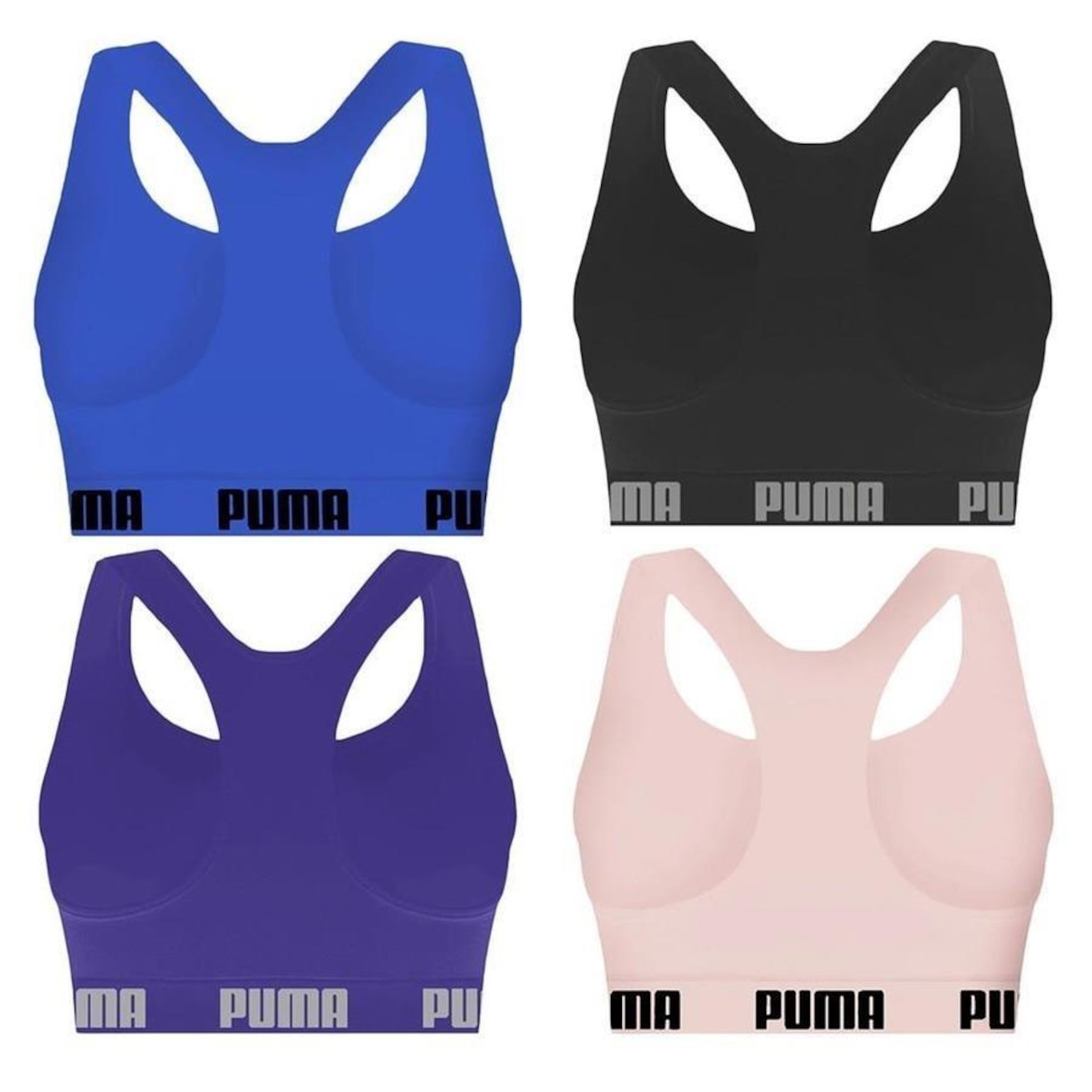 Kit Top Fitness Puma Nadador sem Costura - Feminino - 4 unidades - Foto 2