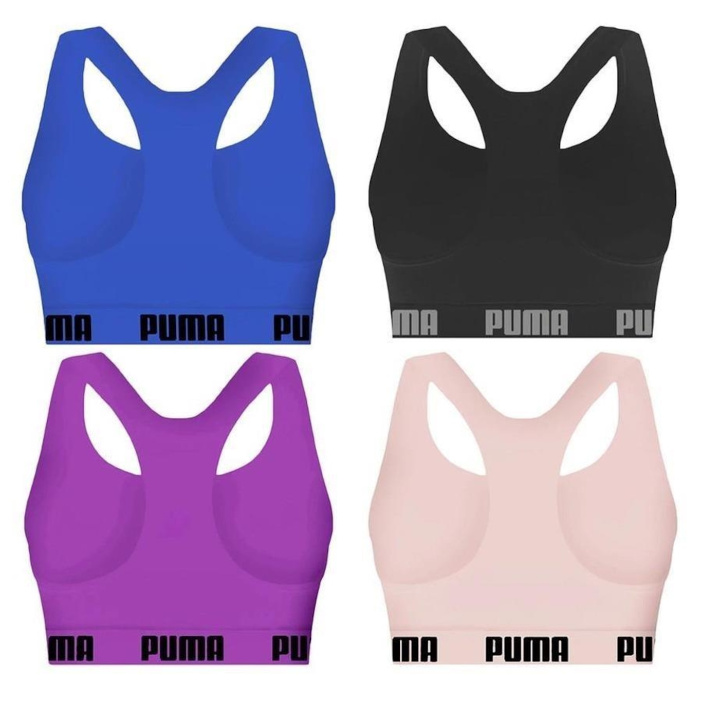 Kit Top Fitness Puma Nadador sem Costura - Feminino - 4 unidades - Foto 2