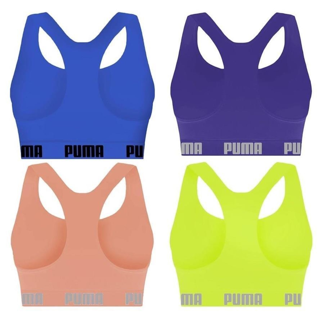 Kit Top Fitness Puma Nadador sem Costura - Feminino - 4 unidades - Foto 2