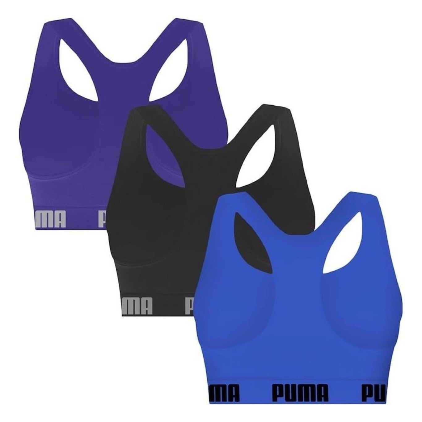 Kit Top Puma Nadador Sem Costura - Feminino - 3 Unidades - Foto 2