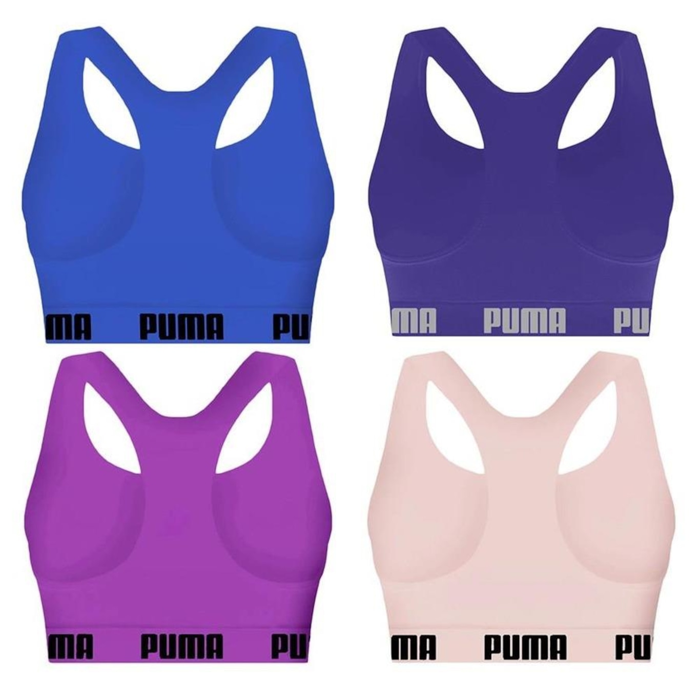 Kit Top Fitness Puma Nadador sem Costura - Feminino - 4 unidades - Foto 2