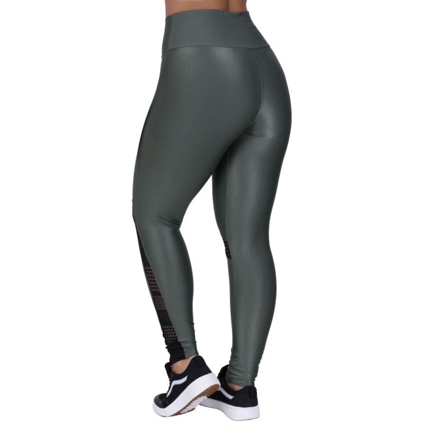 Calça Legging Orbis Fitness Wonder Detalhe Tela Cós Alto - Feminina - Foto 2