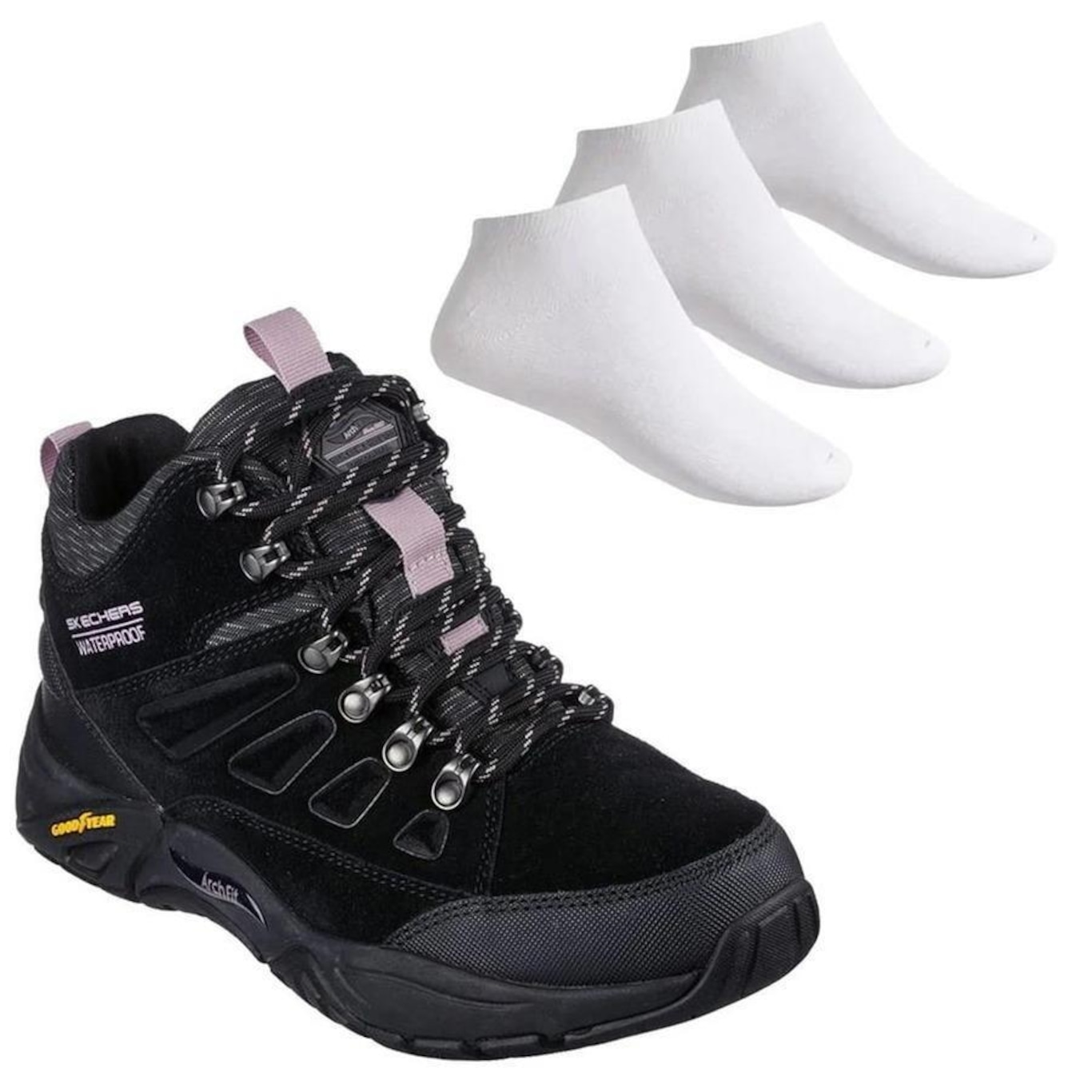 Bota Skechers Arch Fit Recon + 3 Pares De Meias - Feminina - Foto 2