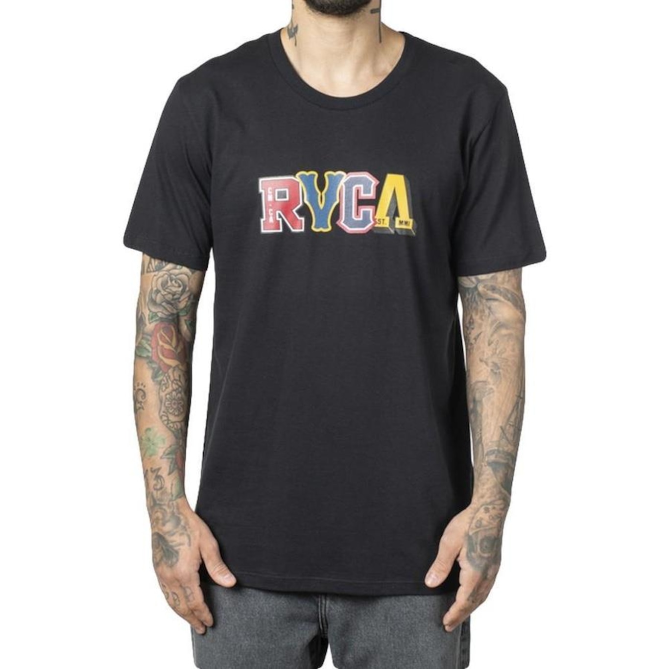 Camiseta RVCA Balance Stacks - Masculina - Foto 1