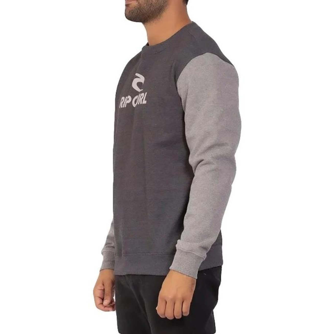 Blusão de Moletom sem Capuz Rip Curl Brand Stack Bicolor - Masculino - Foto 3