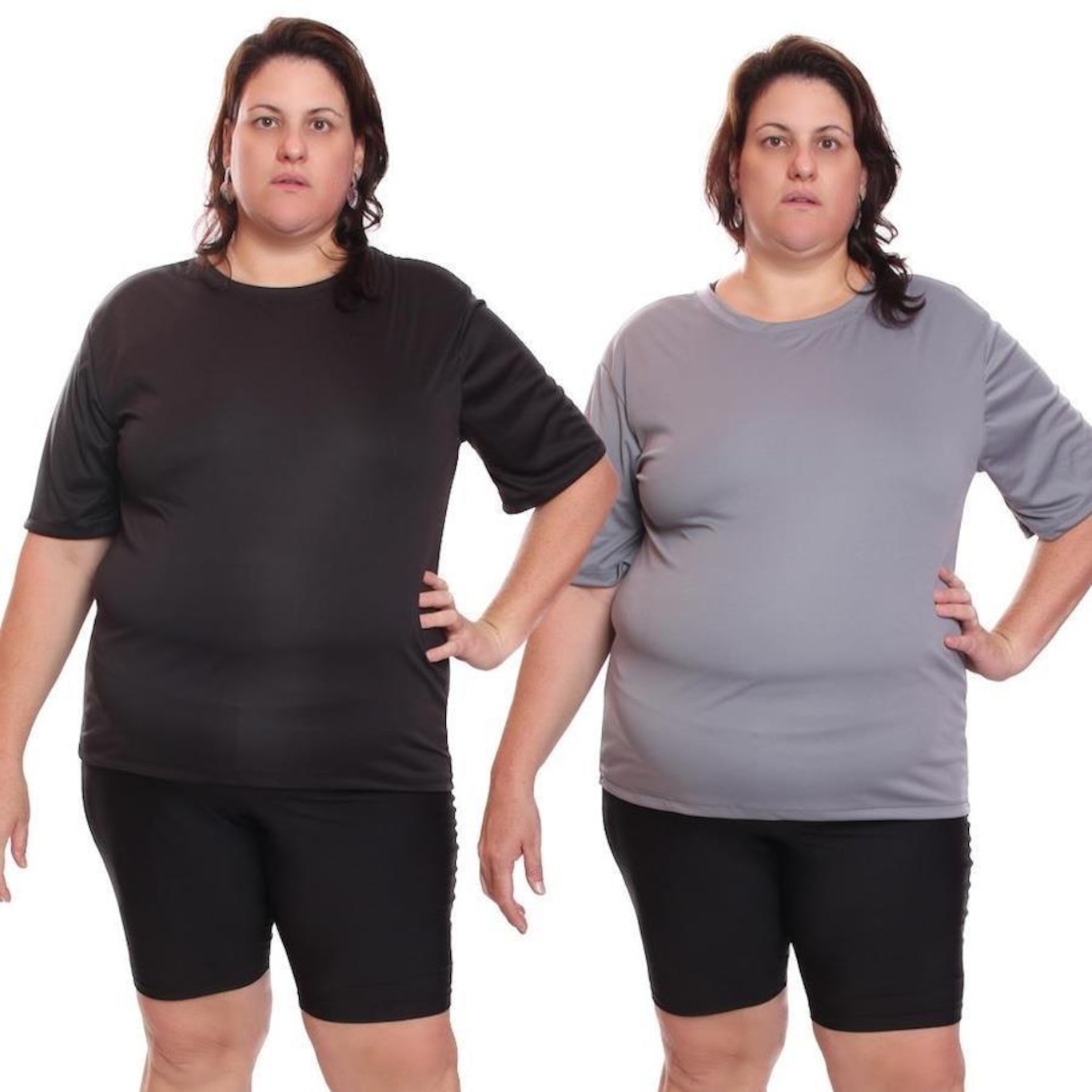 Kit de Camisas Térmica Dellas Fit Dry Fit Plus Size com Proteção Solar Uv - 2 Unidades - Feminina - Foto 1