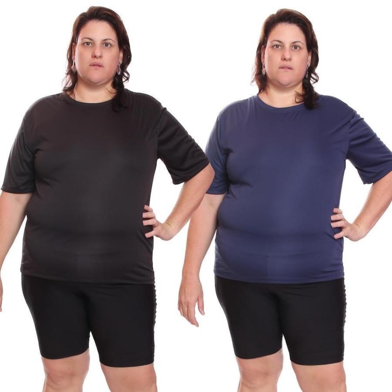 Kit de Camisas Térmica Dellas Fit Dry Fit Plus Size com Proteção Solar Uv - 2 Unidades - Feminina - Foto 1