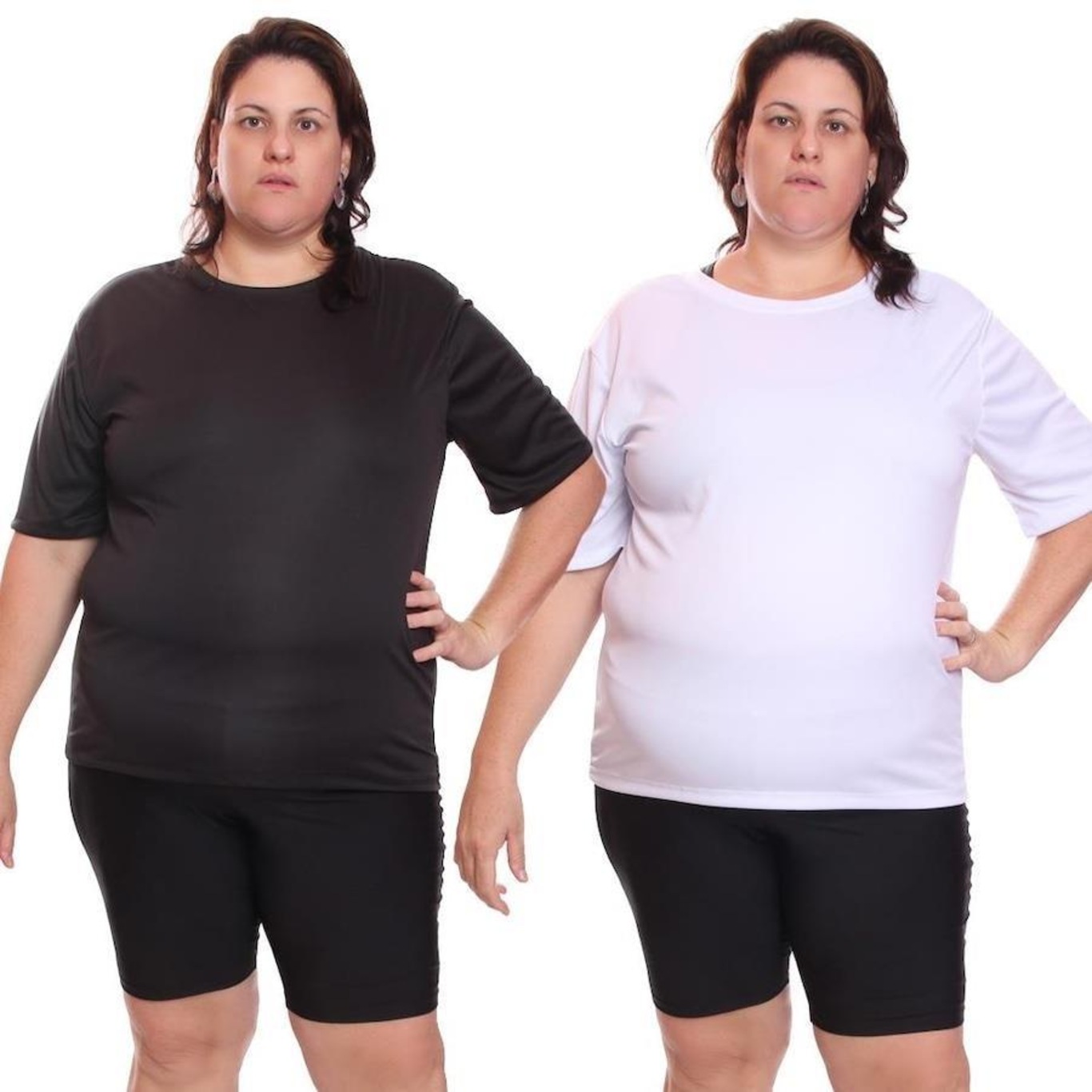 Kit de Camisas Térmica Dellas Fit Dry Fit Plus Size com Proteção Solar Uv - 2 Unidades - Feminina - Foto 1