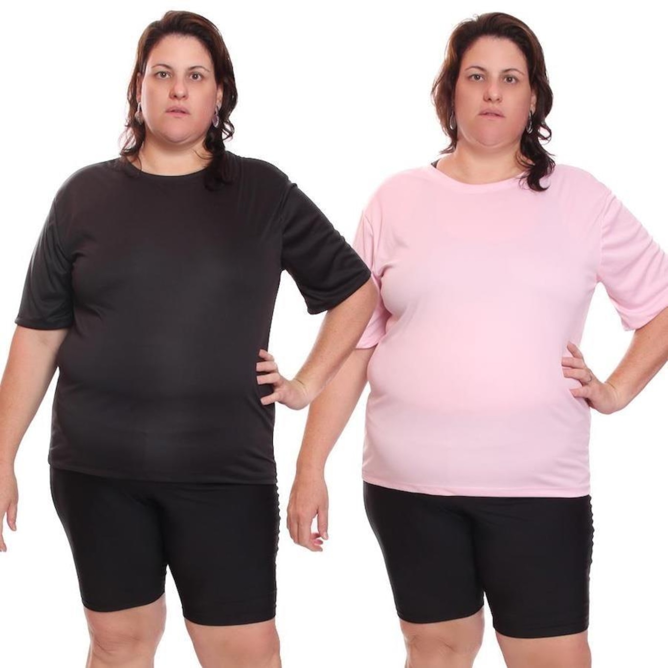 Kit de Camisas Térmica Dellas Fit Dry Fit Plus Size com Proteção Solar Uv - 2 Unidades - Feminina - Foto 1