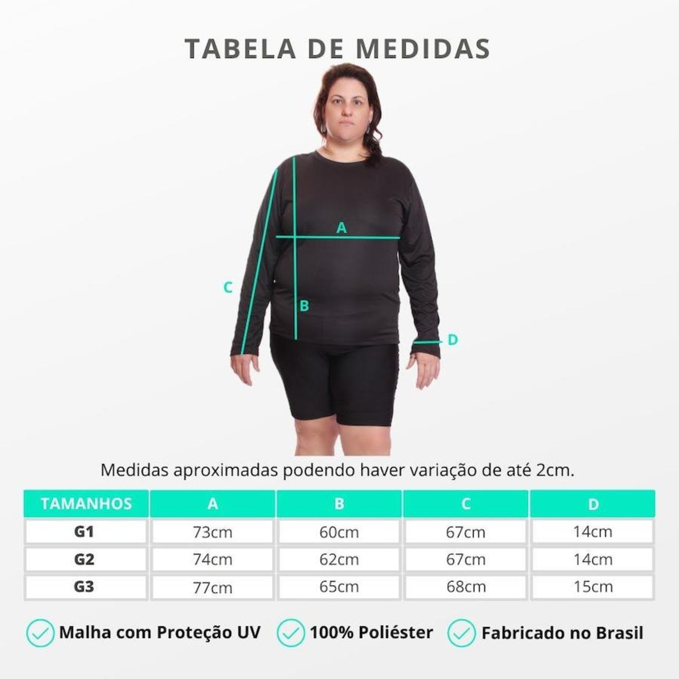 Kit de Camisas Térmica Dellas Fit Dry Fit Plus Size Manga Longa